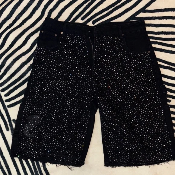 Black Studded Shorts - Picture 2 of 5